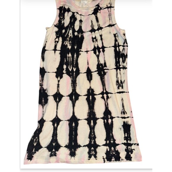 Socialite Sleeveless Tie-Dye Tank Dress S Black Pink Polyester Rayon Blend - Picture 1 of 6